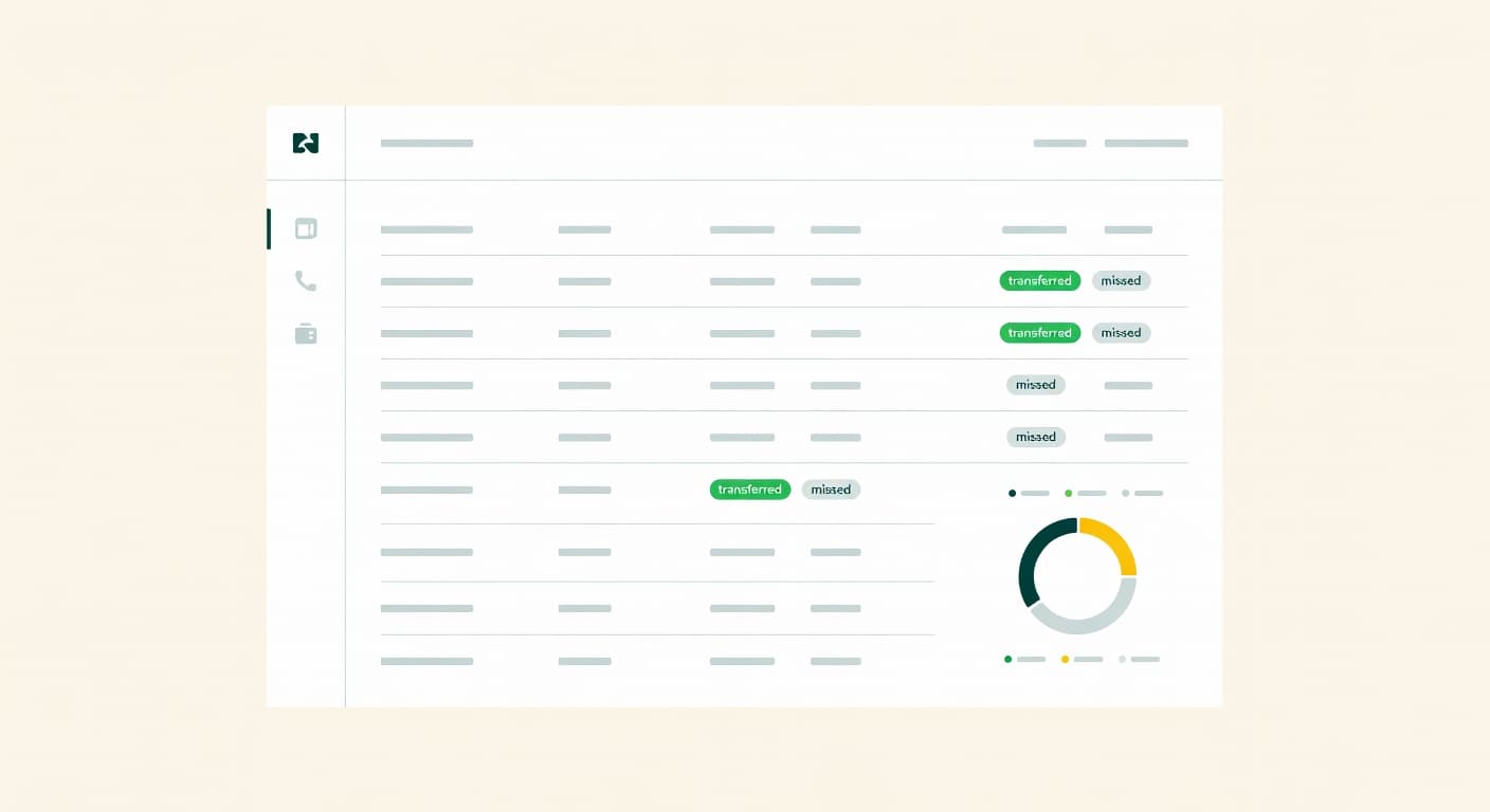 Yappa dashboard mockup showing call outcomes